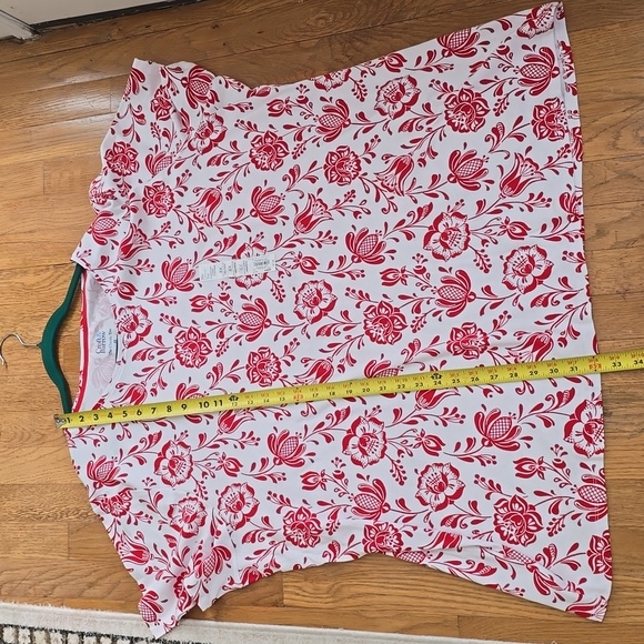 CROFT AND BARROW WOMEN'S PLUS SIZE SHORT SLEEVE RED & WHITE PULLOVER TOP SIZE 4X - Picture 8 of 11